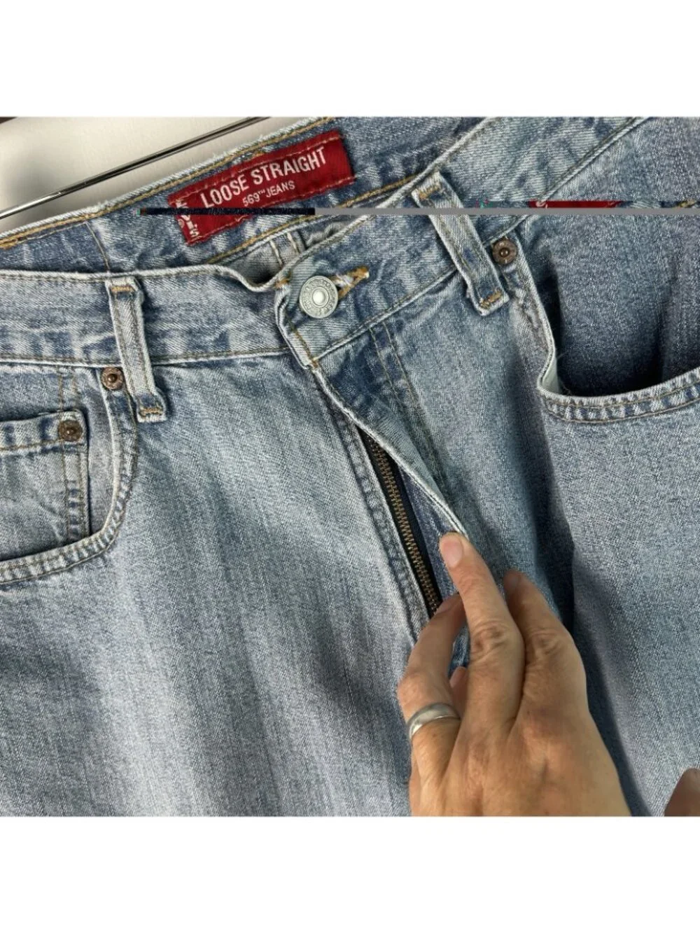 Levi's 569 Jeans Men Size 34 X 32 Blue Straight Fit Dry Goods VTG Grunge 1998